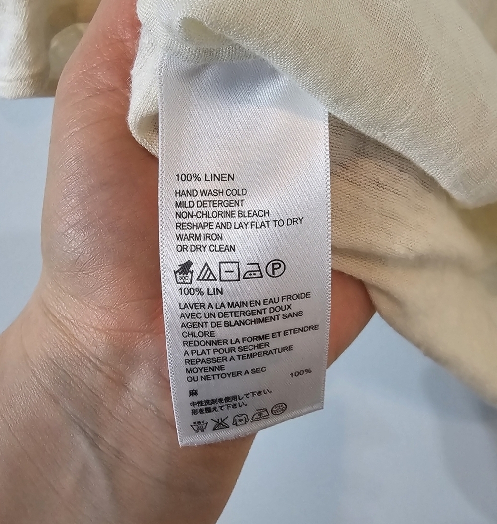 Tommy Bahama Cream 3/4 Sleeve Relaxed Blouse - Picture 3 of 6